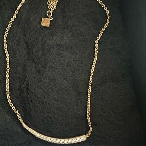 Gold Bar Crystal Necklace - Brand Not Identified